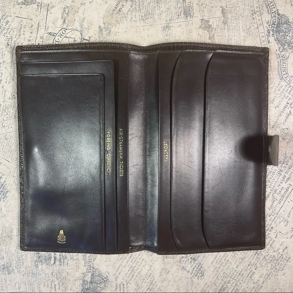 Mark Cross Paris Rare - Antique Lizard Leather Travel Wallet - Collectors item